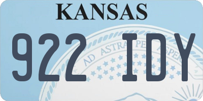 KS license plate 922IDY