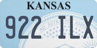 KS license plate 922ILX