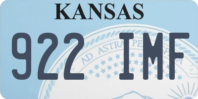 KS license plate 922IMF