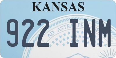 KS license plate 922INM