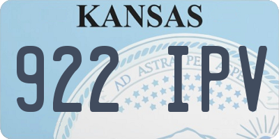 KS license plate 922IPV