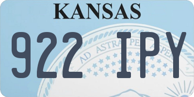 KS license plate 922IPY