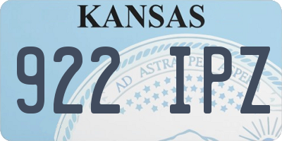 KS license plate 922IPZ