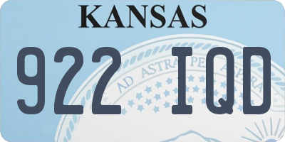 KS license plate 922IQD