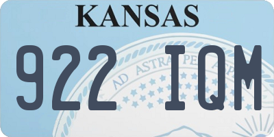KS license plate 922IQM