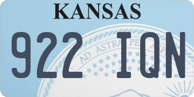 KS license plate 922IQN