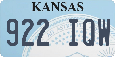 KS license plate 922IQW
