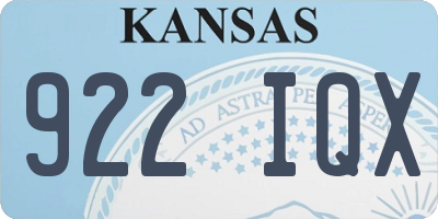 KS license plate 922IQX