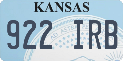 KS license plate 922IRB