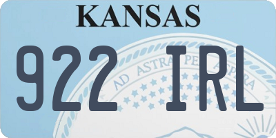 KS license plate 922IRL