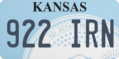 KS license plate 922IRN
