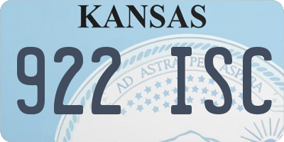 KS license plate 922ISC