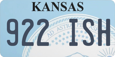 KS license plate 922ISH