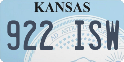 KS license plate 922ISW