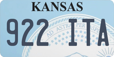 KS license plate 922ITA