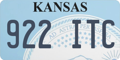 KS license plate 922ITC