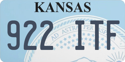 KS license plate 922ITF