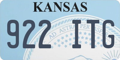 KS license plate 922ITG