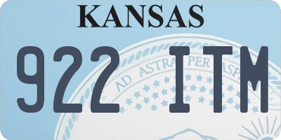 KS license plate 922ITM