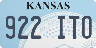 KS license plate 922ITO