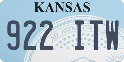 KS license plate 922ITW