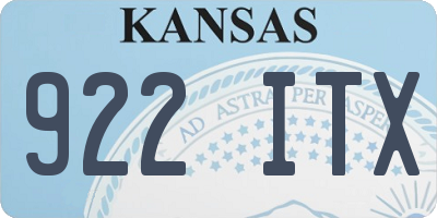KS license plate 922ITX