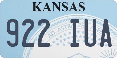 KS license plate 922IUA