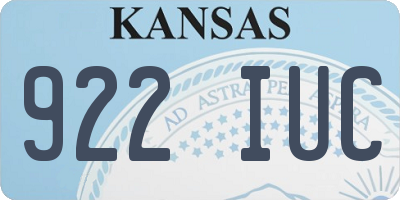 KS license plate 922IUC