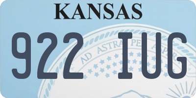 KS license plate 922IUG