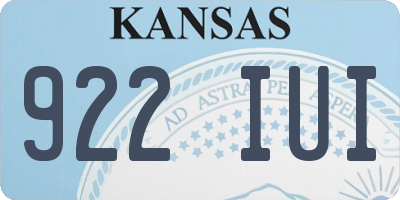 KS license plate 922IUI