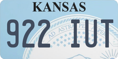 KS license plate 922IUT