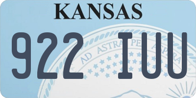 KS license plate 922IUU
