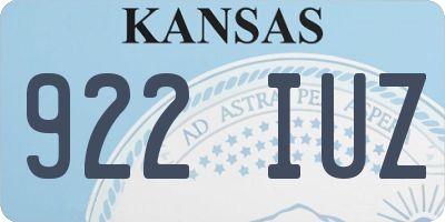 KS license plate 922IUZ