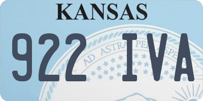 KS license plate 922IVA