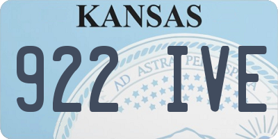 KS license plate 922IVE