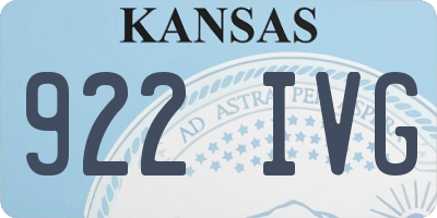 KS license plate 922IVG