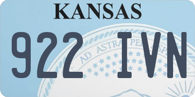 KS license plate 922IVN