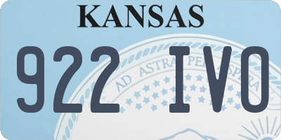 KS license plate 922IVO