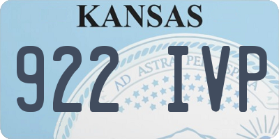 KS license plate 922IVP