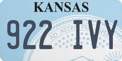 KS license plate 922IVY