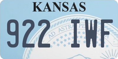 KS license plate 922IWF