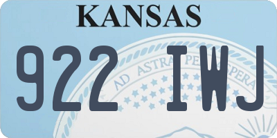 KS license plate 922IWJ