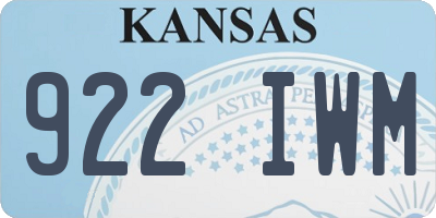 KS license plate 922IWM