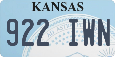 KS license plate 922IWN