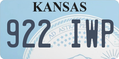 KS license plate 922IWP