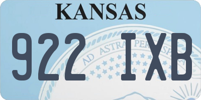 KS license plate 922IXB