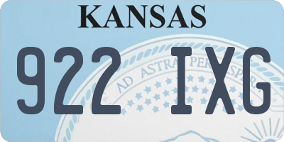 KS license plate 922IXG