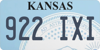 KS license plate 922IXI
