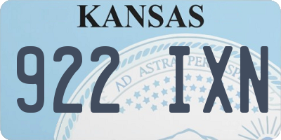 KS license plate 922IXN