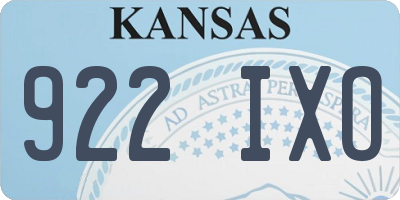 KS license plate 922IXO